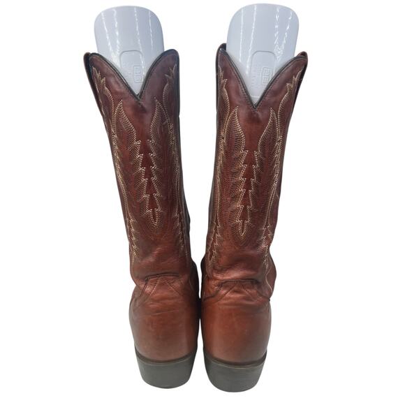 Vintage Dan Post Men’s Brown Leather Western Cowboy Boot Size US 9.5 EW main image 4
